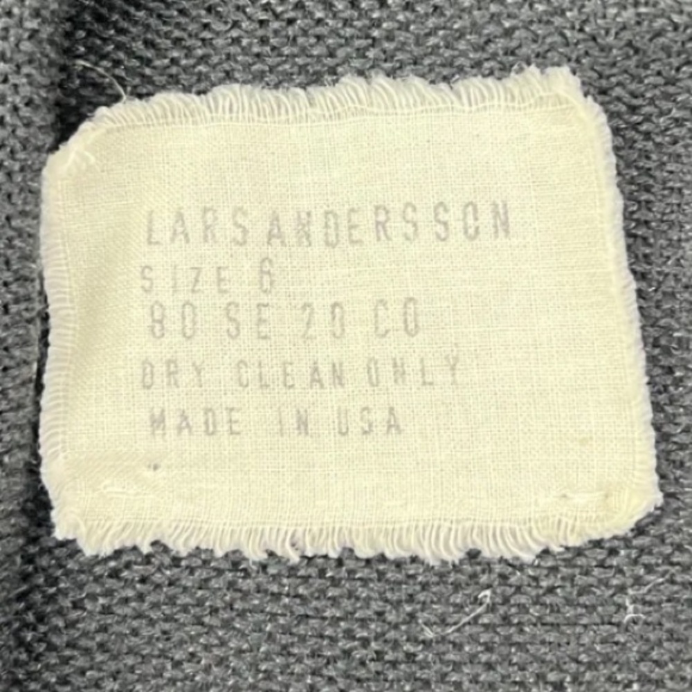 Lars Andersson Cardigan Women's 6 L Black Open Knit Long Sleeve Hooded, USA Made - Picture 4 of 8